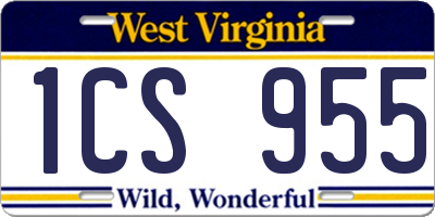 WV license plate 1CS955