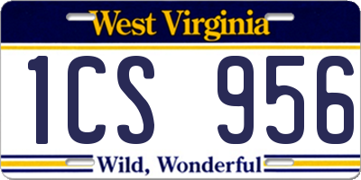 WV license plate 1CS956