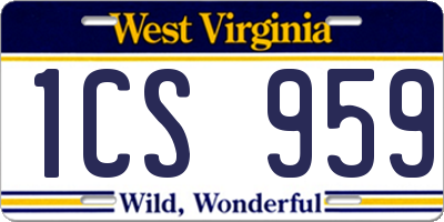 WV license plate 1CS959