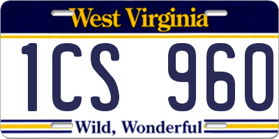 WV license plate 1CS960