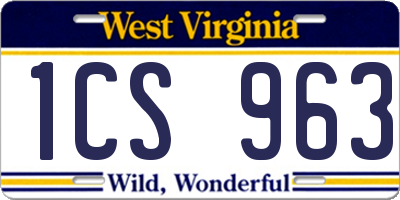 WV license plate 1CS963