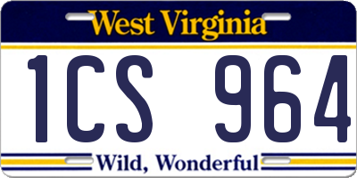 WV license plate 1CS964