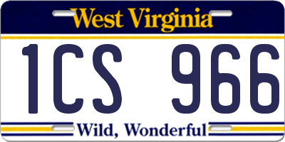WV license plate 1CS966