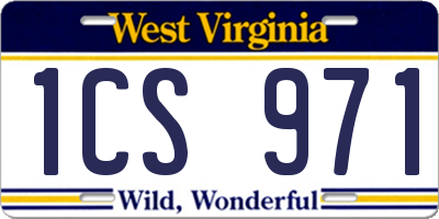 WV license plate 1CS971