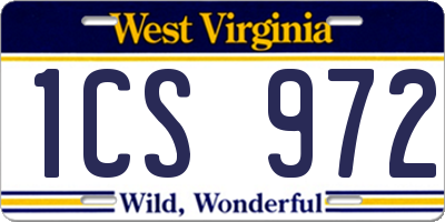 WV license plate 1CS972
