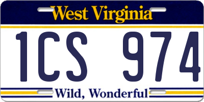WV license plate 1CS974