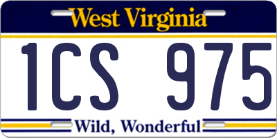 WV license plate 1CS975