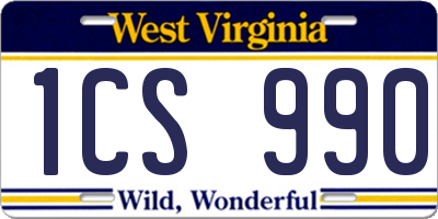 WV license plate 1CS990