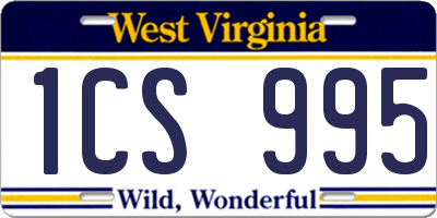 WV license plate 1CS995