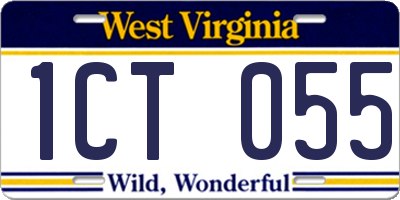 WV license plate 1CT055