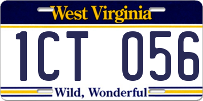 WV license plate 1CT056