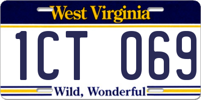 WV license plate 1CT069