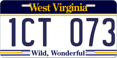 WV license plate 1CT073