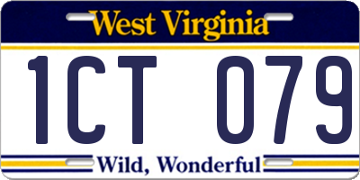 WV license plate 1CT079