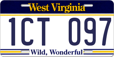 WV license plate 1CT097