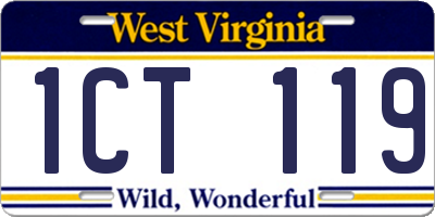 WV license plate 1CT119
