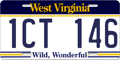 WV license plate 1CT146
