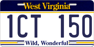 WV license plate 1CT150