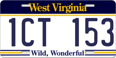 WV license plate 1CT153