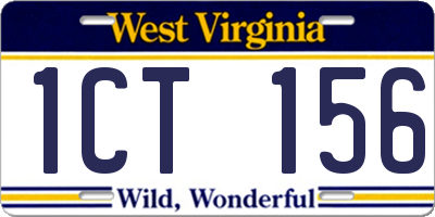 WV license plate 1CT156