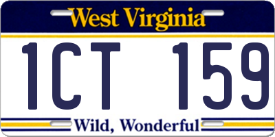 WV license plate 1CT159