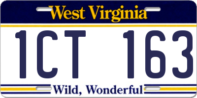 WV license plate 1CT163