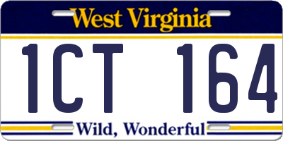 WV license plate 1CT164