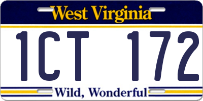 WV license plate 1CT172