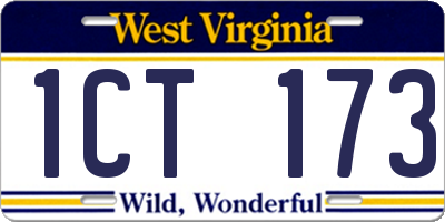 WV license plate 1CT173