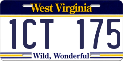 WV license plate 1CT175