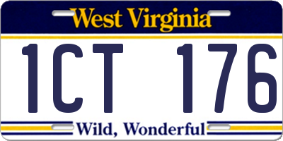 WV license plate 1CT176