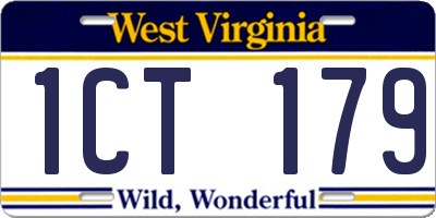 WV license plate 1CT179
