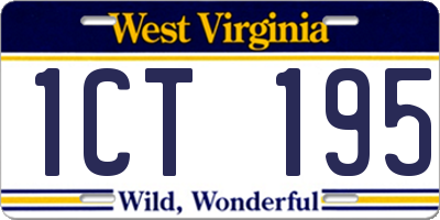 WV license plate 1CT195
