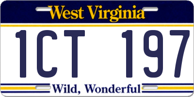 WV license plate 1CT197