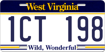 WV license plate 1CT198