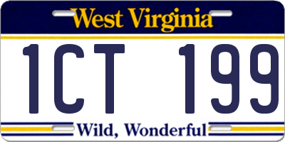 WV license plate 1CT199