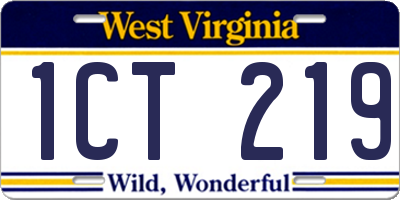 WV license plate 1CT219