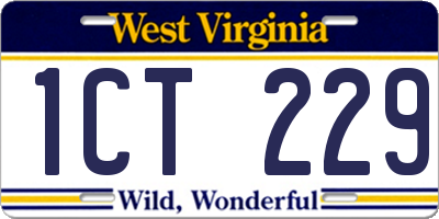 WV license plate 1CT229