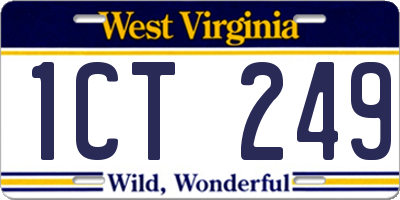 WV license plate 1CT249