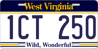 WV license plate 1CT250