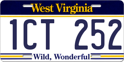 WV license plate 1CT252