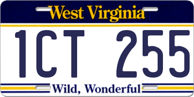 WV license plate 1CT255