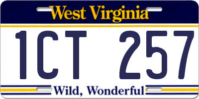 WV license plate 1CT257