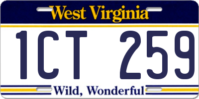 WV license plate 1CT259