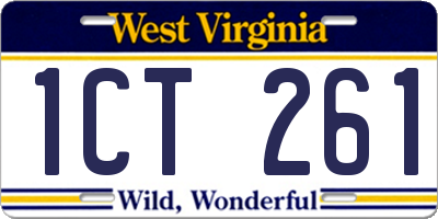 WV license plate 1CT261