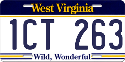 WV license plate 1CT263