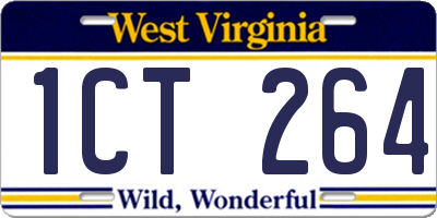 WV license plate 1CT264