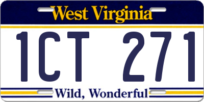 WV license plate 1CT271
