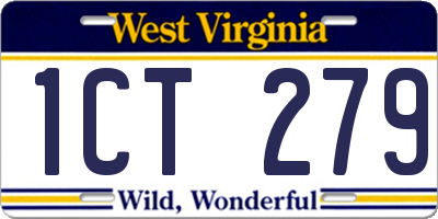 WV license plate 1CT279