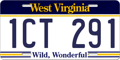 WV license plate 1CT291
